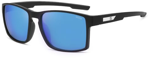 SOJOS Polariserade fyrkantiga solglasögon män lätta cykel sport solglasögon unisex med UV400 skydd SJ2600
