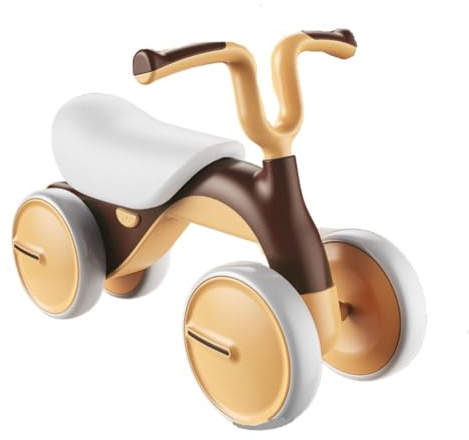 Voiture Porteur Enfant Vélo d'équilibre for bébé sans pédales, 4 Roues, avec poignée élégante, Design Robuste et sûr for Les Enfants Vélo-Trolley(Brown)