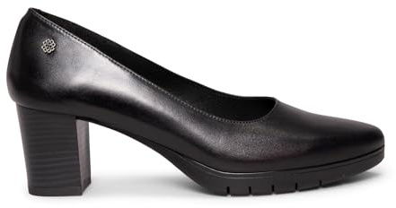miMaO Zapatos cómodos de tacón Medio con Plataforma en Piel Negro, EU 41