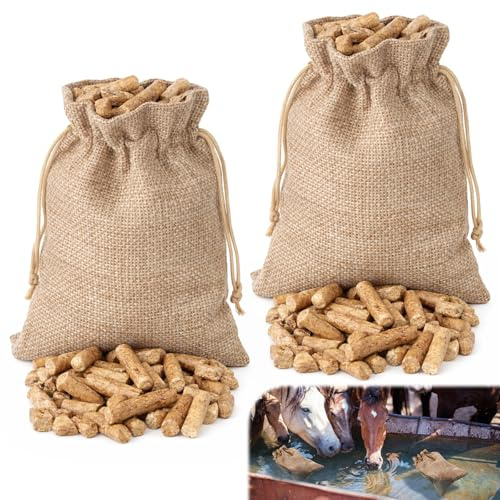 Abbylike 2 Pack Natural Barley Straw Treatment for Stock Tanks and Ponds, Effective Slow-Release Barley Straw Pellets, Treats up to 2000 Gallons, 1000 Gallons Per Bale