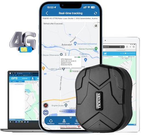 TKMARS TK905C 4G GPS Tracker 20000mAh Lange akkulaufzeit, magnetisch, wasserdicht, Echtzeit-Tracking Ortungsgerät für Auto, mehrere Alarmmodi mit kostenloser App ohne ABO