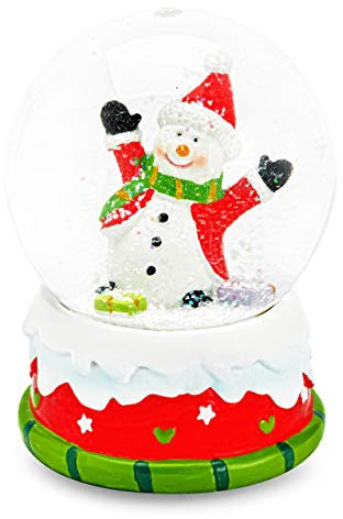 Mousehouse Gifts - Musical Snowman Snow Globe with Festive Tune, Glass Musical Globe for Family Joy