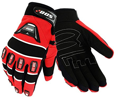 BOSmoto Motorradhandschuhe Fahrrad Sport Gloves Sommer Motorrad Handschuhe XS-3XL (Rot, S)