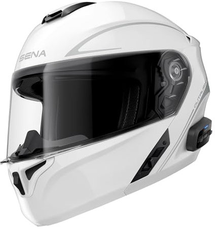Sena Outrush R Bluetooth Klapphelm mit Intercomsystem (Weiß, M)