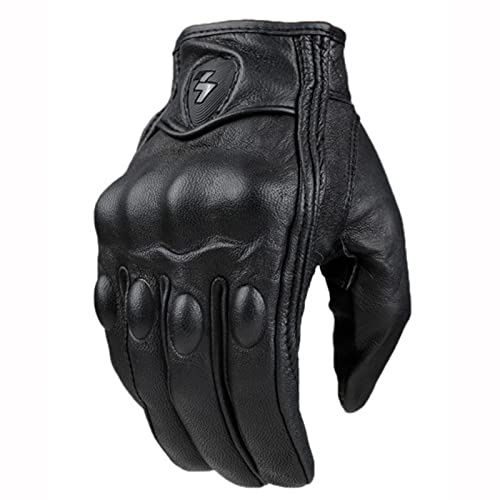 NIAN Guantes de Motocicleta Hombres Mujeres Moto Cuero Carbono Ciclismo Guantes de Invierno Moto Motocross ATV Motor