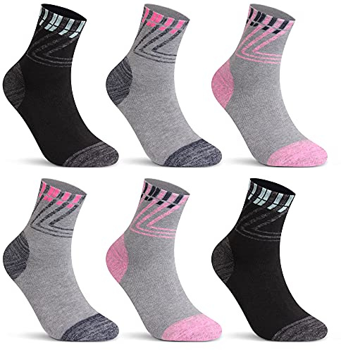 L&K Lot de 6 femme chaussettes sportive multicolore chaussette en coton hiver 92263VA