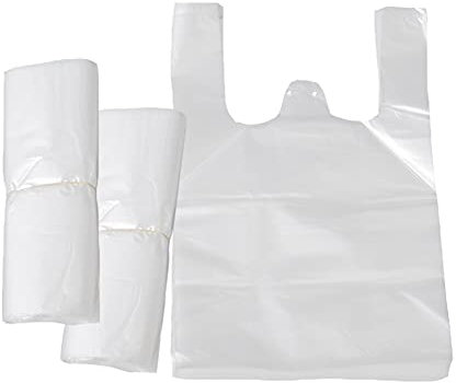 SIEBOLD 200 Pièces Sac de Transport Style Gilet Transparent Blanc Fort - Pour La Nourriture en Nouveau Matériel - 30x45cm