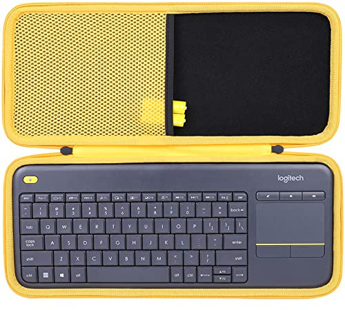 Co2CREA Hårt Resefodral för Logitech K400 Plus Trådlöst Touch-TV-Tangentbord (Endast Väska, Inget Tangentbord Ingår)