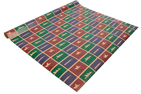 SIGEL GP122 Carta da regalo natalizia Cut-out style, rosso, verde, viola, 5 m x 50 cm