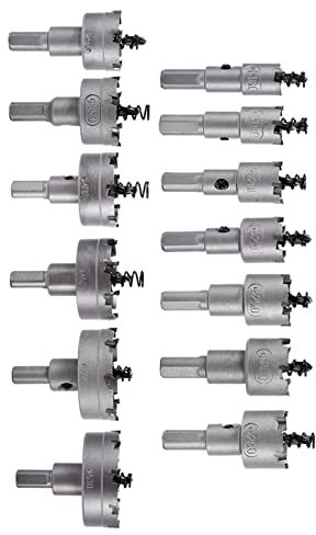 13pcs Brocas Corona Perforadora Metal, Coronas para Metal Sacabocados para Metal Brocas de Taladro Sierra de Corona Bimetálica para Metal Madera Aluminio Hierro 16-53mm