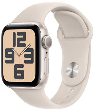 Apple Watch SE (2nd Gen, 2023) [GPS 40mm] Smartwatch with Starlight Aluminium Case with Starlight Sport Band S/M. Fitness & Sleep Tracker, Crash Detection, Heart Rate Monitor