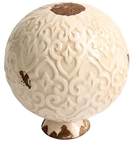 Manufaktur Lichtbogen Große Gartenkugel aus Keramik weiß