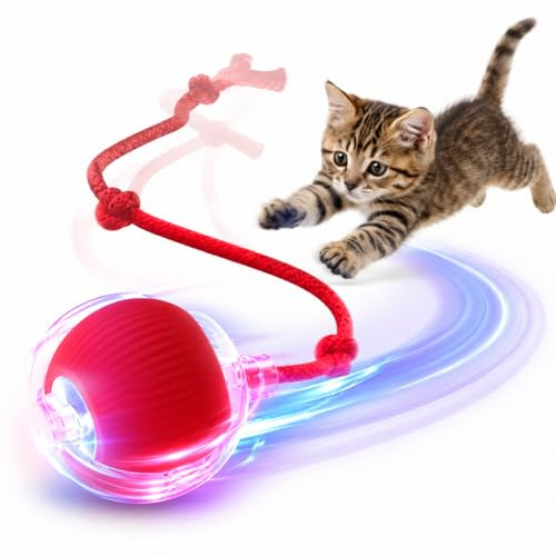 COLEESON Pelota Interactiva Perro, Juguetes Interactivos para Perros, Pelota Viva para Gato, Juguetes De Movimiento Irregular Recargables, 360° Inteligente Rolling Ball