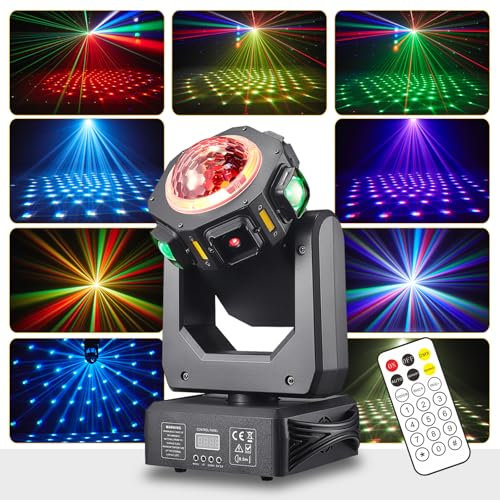 Discolicht Partylicht, Moving Head-ZS101,LED RGB Licht DJ Projektor Musikgesteuert DJ Disco Lichter, DMX Effektstrahler,Für KTV Familientreffen Hochzeit Geburtstag Halloween
