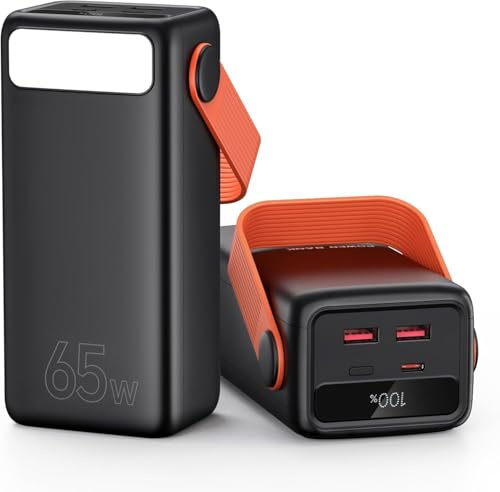 Batterie Externe 65W Laptop Power Bank 60000mAh, Charge Rapide Grande Capacité, Idéale pour Le Camping, Les Aventures en Plein Air, Tablettes et Smartphones