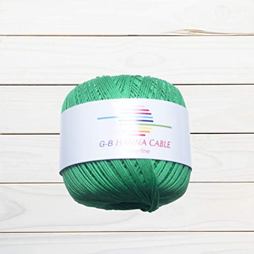 GB Wolle Hanna Cable Häkelgarn 100% Baumwolle mercerisiert 50g 175m Filethäkeln (1451 grün)
