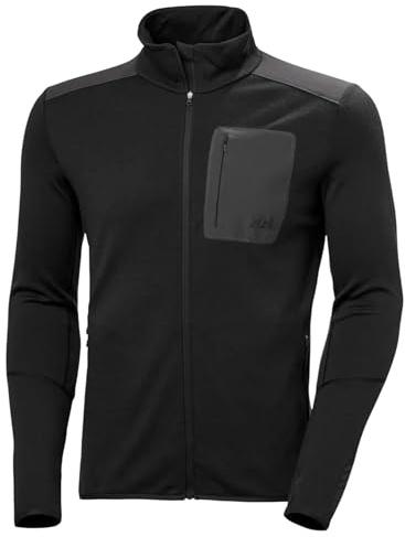 Helly Hansen Hombres Capa intermedia Lifa Merino, Negro, L