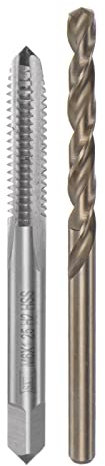 sourcing map Tippen & Bit Sets, M6 x 1.25 H2 Gerade Flötenmaschine Gewindebohrer, 4.7mm M35 Kobalt Hochgeschwindigkeitsstahl (HSS-CO) Twist Bohrer