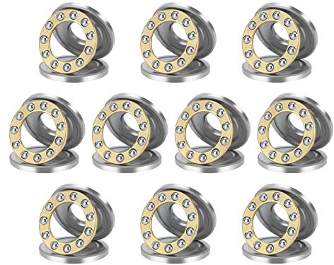 HiPicco Thrust Ball Bearings, 10pcs F8-22M Miniature Plane Axial Ball Bearing 3-in-1, 8mm x 22mm x 7mm Chrome Steel Single Direction