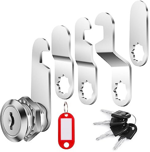 flintronic 16mm Security Mailbox Lock, Letter Post Box Lock with 4 Keys, 1 Key Tag and 5 Locking Plates, Cabinet Drawer Cupboard Cam for Mailboxes Locker Toolboxe Filing Lock… F4-3513947