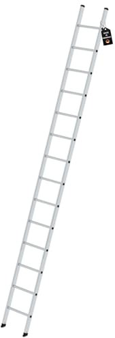PROREGAL Sprossen-Anlegeleiter ohne Traverse | 14-Sprossen | Leiter, Teleskopleiter, Trittleiter, Bockleiter, Sprossen-Doppelleiter