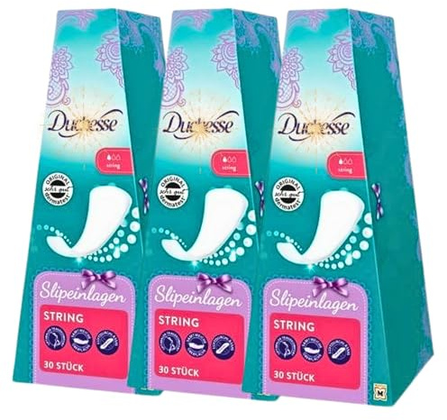Dailies Thong String Panty Liners – 3 Packs of 30 (Total 90) | Discreet Daily Freshness for Thong & String Underwear