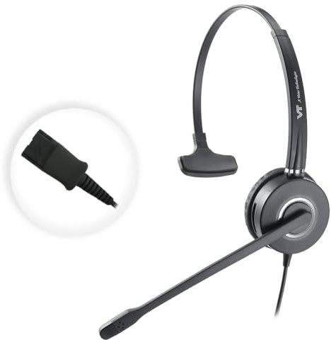 Mono Plantronic-QD Headset with Microphone - for Cables with Quick Disconnect Connector for Call Center Office (VT6932QD)