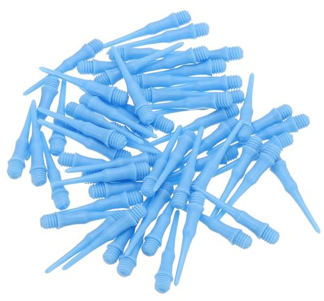 PATIKIL Punte per Frecce in Plastica con Filettatura 2BA, 60pz Accessori per Freccette Ricambio Punta Morbida per Frecce, Cielo Blu