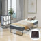 FetiNes Klappbett 90x190 cm Einzelbett Metallbett Gästebett faltbares Reisebett mit 4 Laufrollen feldbett klappbar, Platz spart