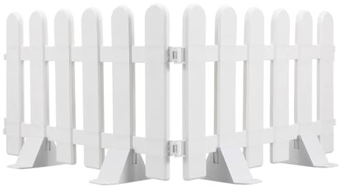 CALLARON 2 Steccati Per Giardino Bordura In Plastica Steccati Bianchi Con Bordi Bordura Paesaggistica Per Aiuole Sentieri E Decorazioni Da Giardino 50 X 30 Cm