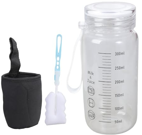 Bottiglia di acqua di vetro graduata di misura con la tazza di capacità di misura 300ml Drinkware per uso sportivo