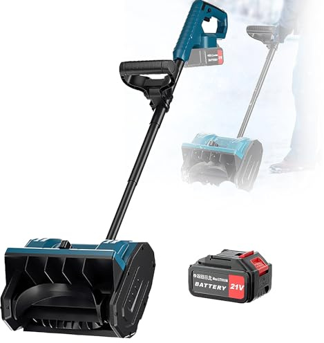 Quitanieves inalámbrico, quitanieves eléctrico de 650 W, barredora de nieve plegable de 33 000 rpm, ancho de limpieza de 30 cm, alcance de 8 m e interruptor de seguridad, pala quitanieves para quita