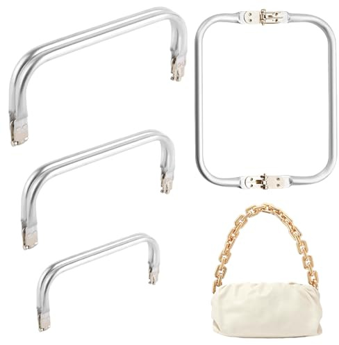 FuxFuis 3 Pz Chiusure per Borse Uncinetto Cornice a U 16CM/20CM/25CM, Clic Clac per Borse, Chiusura a Bacio per Borsa in Alluminio, Molla Clutch per Borsa Frizione Artigianato Progetti Fai da Te