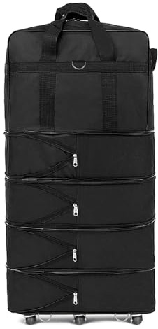 Aumotop Vikbar Rullande Bagageväska Top Handtag Manövrerbarhet Resväska för Travel Business 39 Tum Oxford (31 tum)