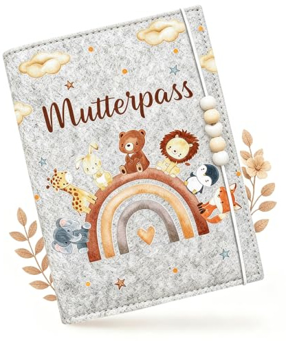 Funda protectora de fieltro para cartilla de maternidad con compartimentos para Alemania, regalo para embarazadas, funda para cartilla de vacunación y documentos, también se adapta a la funda para el