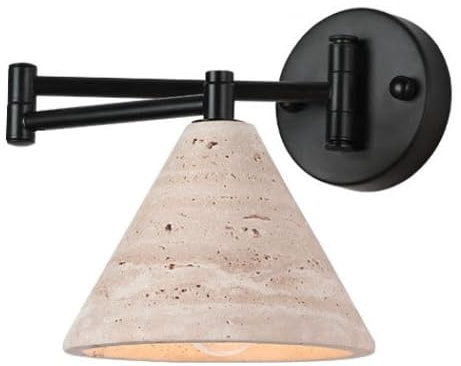 Enkelt huvud Minimalistisk Vägglampa, i nordisk industristil, E26 Ljuskälla Gul Travertin, Vardagsrum Matsal Balkong Väggmonterade belysningsarmaturer