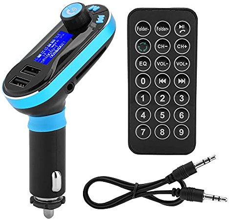 Heayzoki Transmetteur FM Bluetooth, Voiture sans Fil Double Port USB Bluetooth MP3 FM Transmitter Radio Car Kit avec réduction du Bruit MIC, Appel HD, Fonction de télécommande Infrarouge.