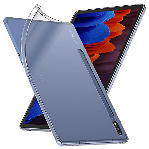 ebestStar - Hülle für Samsung Galaxy Tab S7+ SM-T970, Silikon Handyhülle Cover, Klar TPU Schutzhülle, Slim Handy Case, Transparent