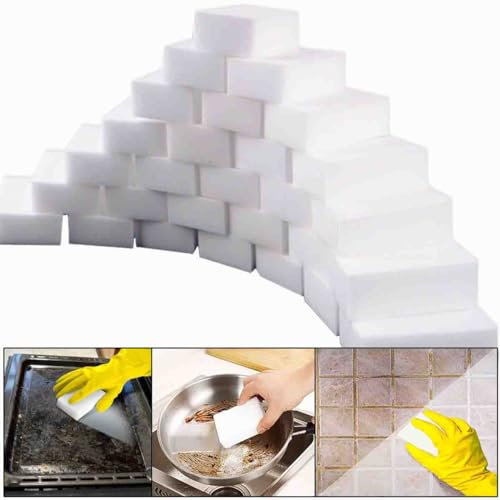 50pcs Magic Eraser Sponge, Premium Kitchen Cleaning Sponge Melamine Foam Sponges Foam Cleaning Pad for Stain and Mark Removal, 100x60x20mm