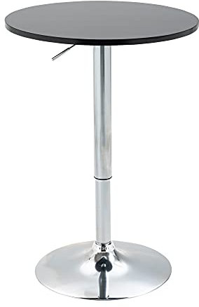 HOMCOM Bartisch modern rund Esstisch 360° Drehtisch höhenverstellbarer Bistrotisch Stehtisch Küchentisch Stahl Schwarz Ø61 x 70-90 cm