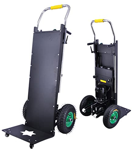 BOCbco Chariot Monte-Escalier Électrique, Diable Pliable Pour Monter Et Descendre Les Escaliers Avec Charge 200 Kg, Chariot À Économie de Main-D'Œuvre Avec Batterie Amovible 48 V/22 Ah/Black/850W
