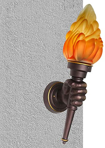 JYFanse Luces de antorcha de Montaje en Pared | Aplique de Pared Industrial rústico de diseño único,Aplique de Pared de cabecera de Dormitorio de Vidrio nórdico, Accesorios de iluminación de Pared