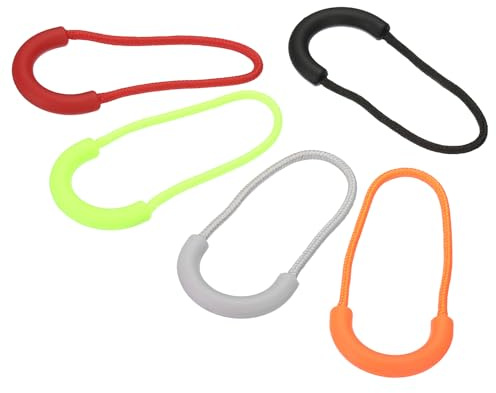 PATIKIL Cremallera Tiradores Reemplazo, 30 Paquete Extensión Cable Mango Plástico U Forma Pestaña Etiqueta Extensor para Equipaje Mochilas, Chaquetas, Bolsos 5 Colores