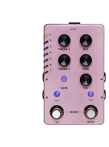 moduleringsgitarrpedal Stereo Delay Pedal Inbyggd 14 Delay Effects Gitarrpedal