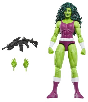 Hasbro Marvel Legends Series, She-Hulk, action figure collezionabile per adulti ispirata ai fumetti di Iron Man in scala da 15 cm, con scheda plastificata in stile vintage