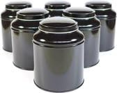 6 Piezas - Latas de té negro - Latas de té de 100 gramos - Caja de té - Lata de té con tapa interior - Envase de almacenamiento - Bandeja de almacenamiento - Caja de almacenamiento - Regalo de Navidad