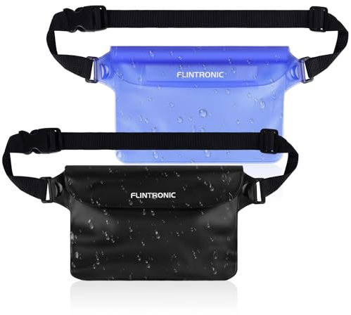 flintronic wasserdichte Tasche, Wasserdichter Beutel mit Verstellbarem Hüftgurt, IP68 wasserdichte Hüfttasche, wasserdichte Handyhülle, wasserdichte Bauchtasche für Wassersport, Strand, Schwimmen