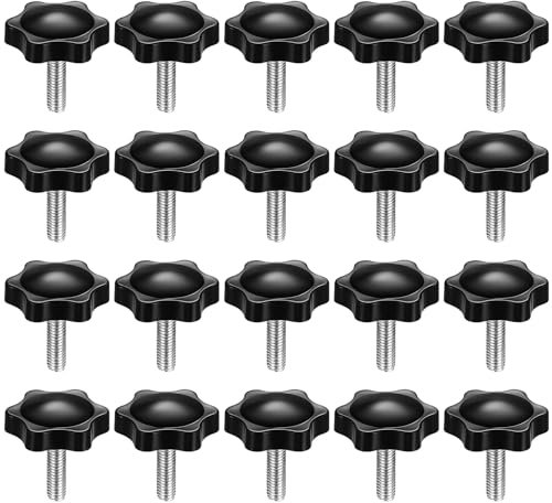 20 Stk Sterngriffschraube Rändelschraube M6x20mm Sternkopfschrauben, M6 Sternschrauben, Klemmknopf Sterngriff Schrauben, Sternform Schraube Sterngriffmutter M6 für Werkzeugmaschinen