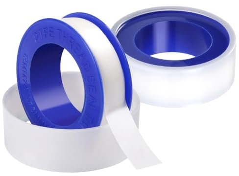 FOMGIIN PTFE Pipe Slealant Teflon Seal Tape Plumbers Tape, Theard Flex Seal Waterproof Sealing Plumbers Tape Plumbing White Sealant for Shower, Pipes, Tap 12mm x 10m (2 pack)
