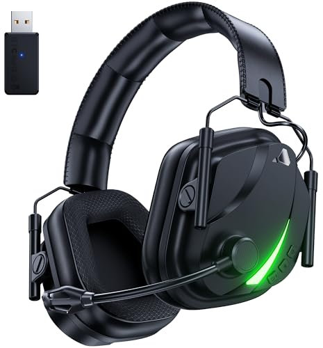 Vakedy Casque Fil,Casque Bluetooth avec Microphone,PS5 Casque Bluetooth Fil,pour PS4,PS5,PC,Mac,Switch,Mobile,Casque Gaming sans Fil à Double Mode de Commutation - Noir